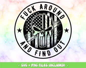 FAAFO Punisher Skull SVG: American Flag 2nd Amendment (Digital Download)