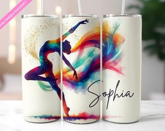 Gymnastics Tumbler Wrap: Glitter Sublimation Design (Digital Download PNG)