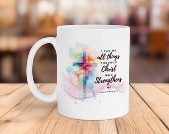 Envoltura de taza cristiana: Diseño de sublimación de versículos bíblicos (descarga digital)