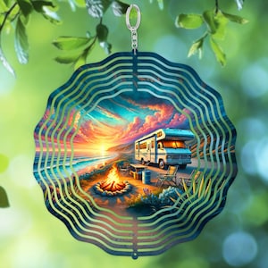 RV Camping Wind Spinner PNG Sublimation Design Template, Life Is Better By The Campfire, Digital Download