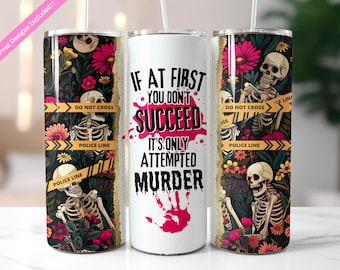 Diseño de sublimación para envoltorio de vaso de crimen real, misterio de asesinato (descarga digital PNG)