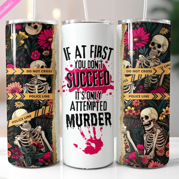 True Crime Tumbler Wrap Sublimation Design, Murder Mystery (Digital Download PNG)