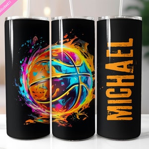 Basketball Graffiti 20 oz Skinny Tumbler Wrap Sublimation Design, Add Your Own Name, Custom Tumbler Design, Digital Download PNG