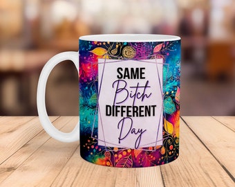 Envoltura de taza sarcástica, diseño divertido para mujer (descarga digital)