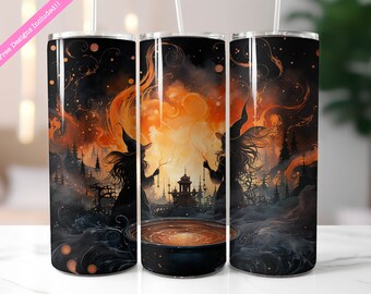 Heksen Casting Spells 20 oz Skinny Tumbler Wrap Sublimatie Design, Digitale Download PNG