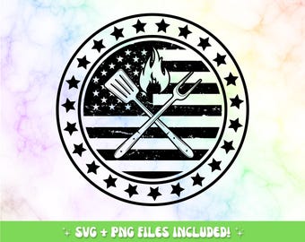 American BBQ Grill Master SVG PNG: Patriotic Grill Design (Digital Download)