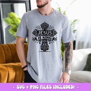 Jesús es el Rey Cruz SVG PNG: Versículo bíblico cristiano (Descarga ...