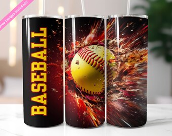 Baseball Mom 20 oz Tumbler Wrap Sublimation Design (Digital Download PNG)
