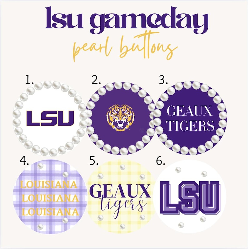 LSU Pearl Gameday Pins - Etsy
