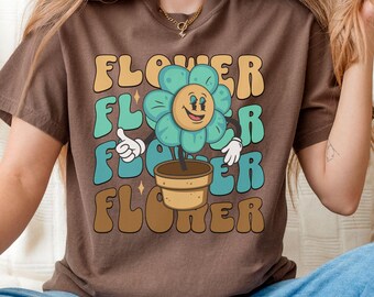 Gardening Flower Shirt Nature Lover Floral Top Summer Wear Botanical Design Garden Mom Gift Women Flower tee Plant Mom Nature Earth Day Gift
