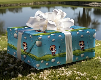 Angry Golfer Wrapping Paper, Golf Frustration Gift Wrap, Birthday Gift Wrap, Party Wrapping Paper, Christmas Gift Wrap