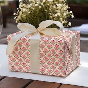 Pink Floral Whimsy Wrapping Paper, Pink Christmas Gift Wrap, Pink Birthday Gift Wrap, Pink Party Wrapping Paper