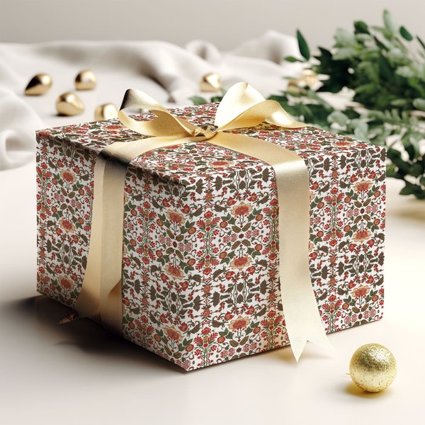 Vintage französisches Textil inspiriertes Geschenkpapier, Muttertagsgeschenkpapier, Weihnachtsgeschenkpapier, Geburtstagsgeschenkpapier