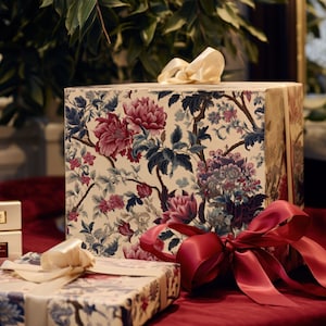 Vintage Floral Tapestry-Inspired Wrapping Paper #2, Christmas Gift Wrap, Holiday Wrapping Paper, Xmas Wrapping Paper, Birthday Gift Wrap