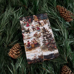 Vintage Victorian Christmas Children Gift Wrap, Christmas Gift Wrap, Holiday Wrapping Paper, Nostalgic Christmas, German Inspired image 5