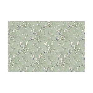 Chinoiserie Inspired Birds Floral Gift Wrap, Sage Green Wrapping Paper, Mother's Day Elegant Wrapping Paper, Birthday Gift Wrap, Wallpaper image 5