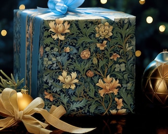 Eco-Friendly William Morris Inspired Wrapping Paper #3, Gift Wrap, Christmas Wrap, Elegant Wrapping Paper