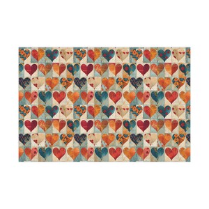 Quilt Inspired Valentine Hearts Wrapping Paper, Valentine Gift Wrap, Holiday Wrapping Paper, Hearts Gift Wrap image 5