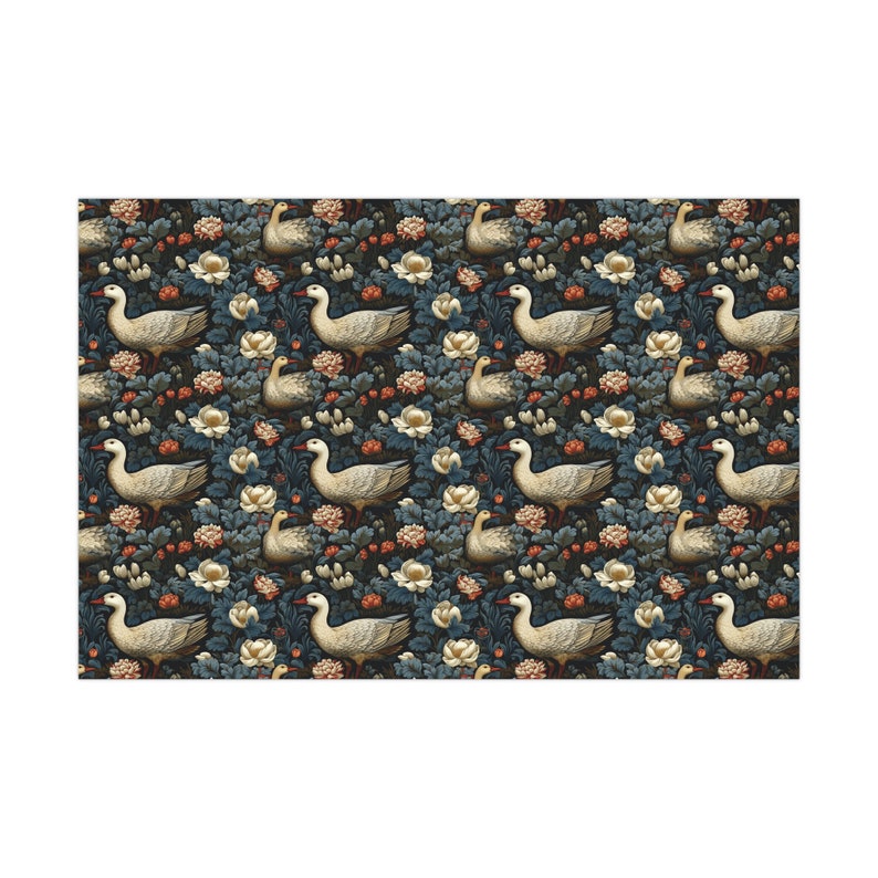 Eco-Friendly William Morris inspirierte Blumengeese Geschenkpapier, Geschenkpapier, Geburtstagsgeschenkverpackung, Party Geschenkpapier Bild 7