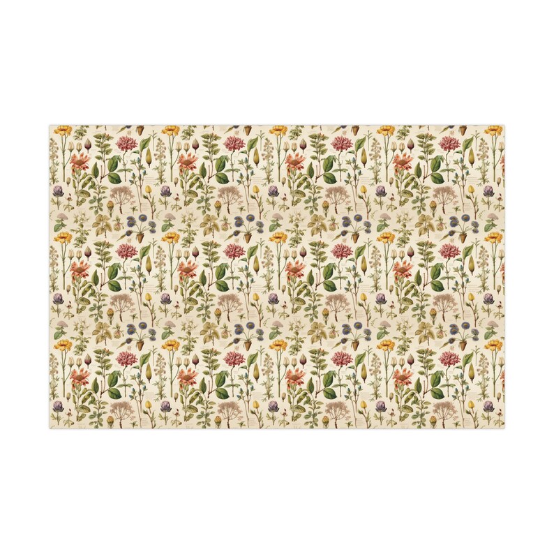 Vintage Academia inspirierte Geschenkpapier, botanische Geschenkpapier, Geburtstag Geschenkverpackung, Party Geschenkpapier, Weihnachten Bild 7