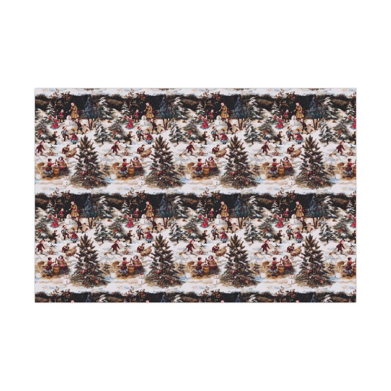 Vintage Victorian Christmas Children Gift Wrap, Christmas Gift Wrap, Holiday Wrapping Paper, Nostalgic Christmas, German Inspired image 8