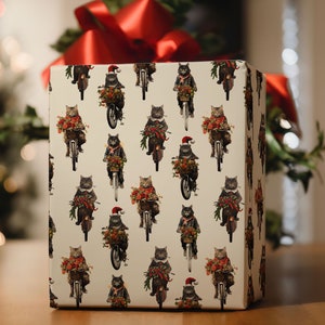 Cat Christmas wrapping - Large wrapping paper sheets - Cat faces and f – My  Sweet Paper Card