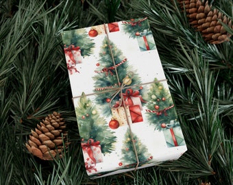 Miljövänligt, nyckfullt akvarell julklappspapper #2, Julklappspapper, Elegant presentpapper