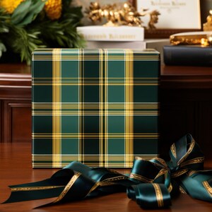 Eco-Friendly Christmas Plaid Wrapping Paper, Christmas Gift Wrap, Holiday Wrapping Paper