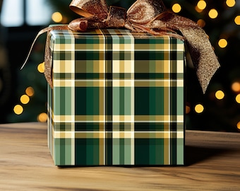 Christmas Plaid Wrapping Paper #2, Christmas Gift Wrap, Holiday Wrapping Paper