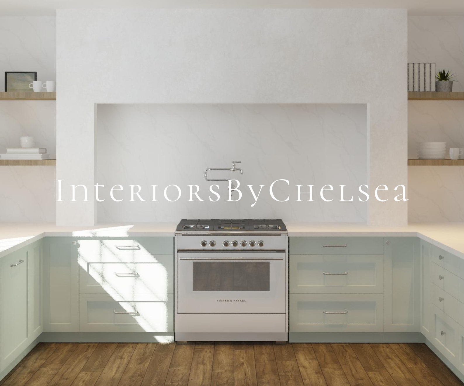 Custom Kitchen Interior Design, Kitchen 3D Render Realistic, Kitchen ...