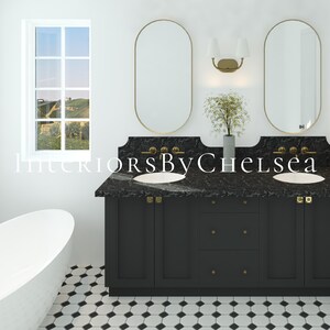 Custom Bathroom Interior Design, Ensuite Remodel, Bathroom 3D Render Realistic, Bathroom Renovation, Custom Cabinetry, Traditional Ensuite