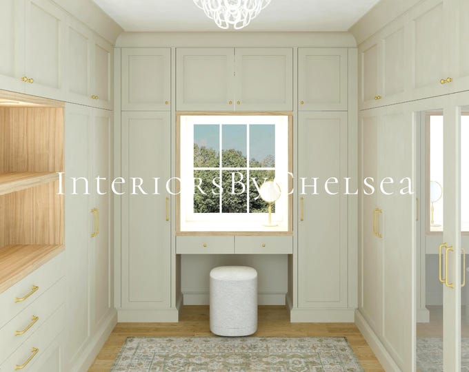 Custom Closet Design: Virtual Interior Design (digital Rendering ...