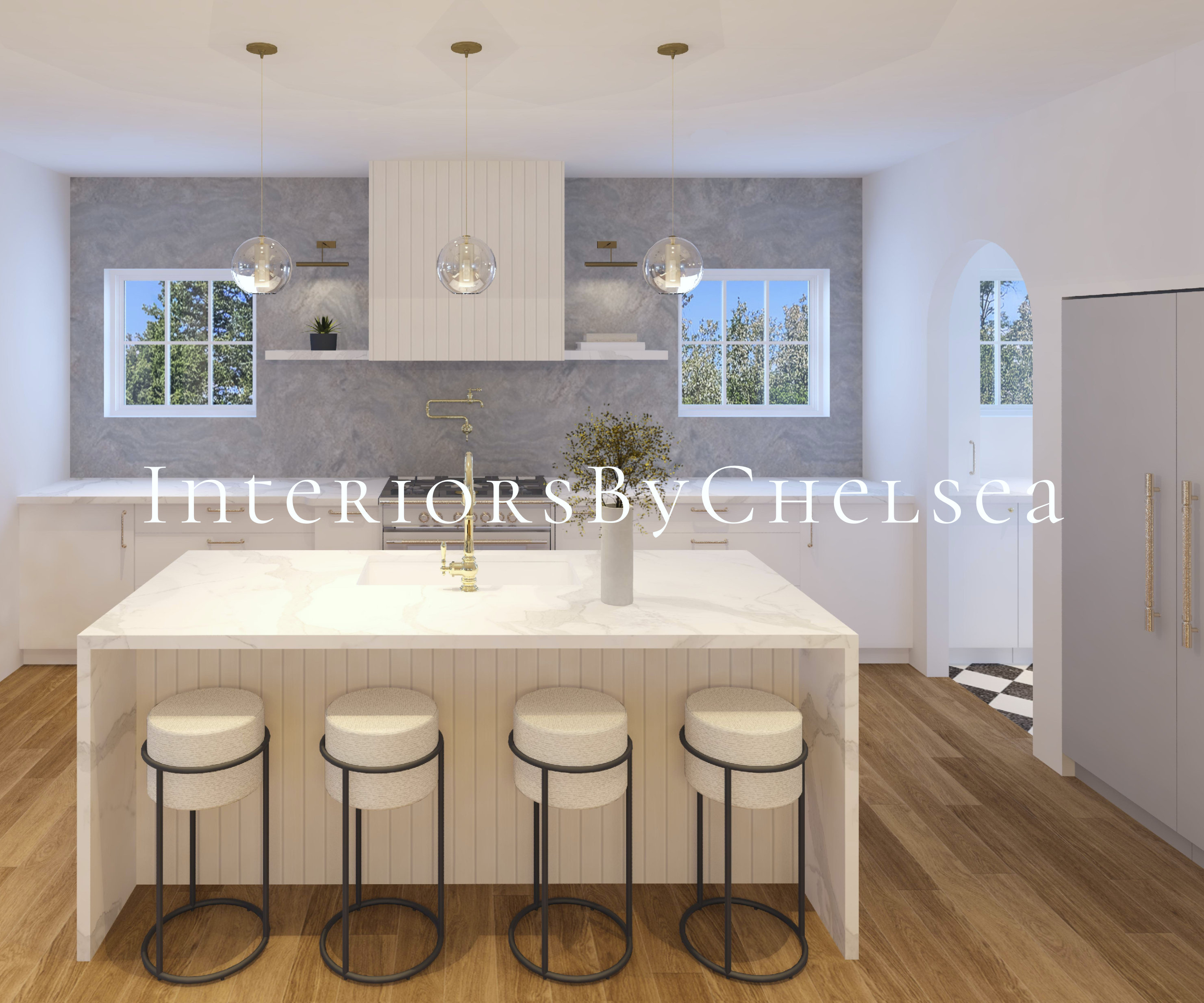 Custom Kitchen Interior Design, Kitchen 3D Render Realistic, Kitchen ...