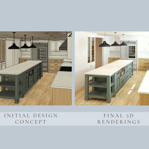 Custom Kitchen Interior Design, Kitchen 3D render realistic, Kitchen remodel, Kitchen renovation, Custom kitchen, small kitchen design image 3
