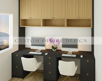 Custom Office Interior Design, Office 3D render realistic, Office remodel, Office renovation, Custom Office cabinetry, Office layout, modern