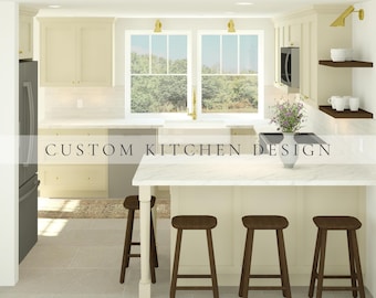 Diseño de interiores de cocinas a medida, renderizado 3D realista de cocinas, remodelación de cocinas, renovación de cocinas, cocinas a medida, cocinas de estilo contemporáneo