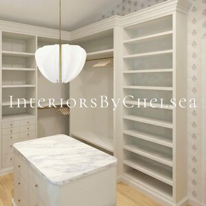 Diseño de interiores virtual de armarios personalizados, servicios de renderizado 3D de armarios, remodelación de armarios, diseño de armarios pequeños, diseño de vestidores imagen 4