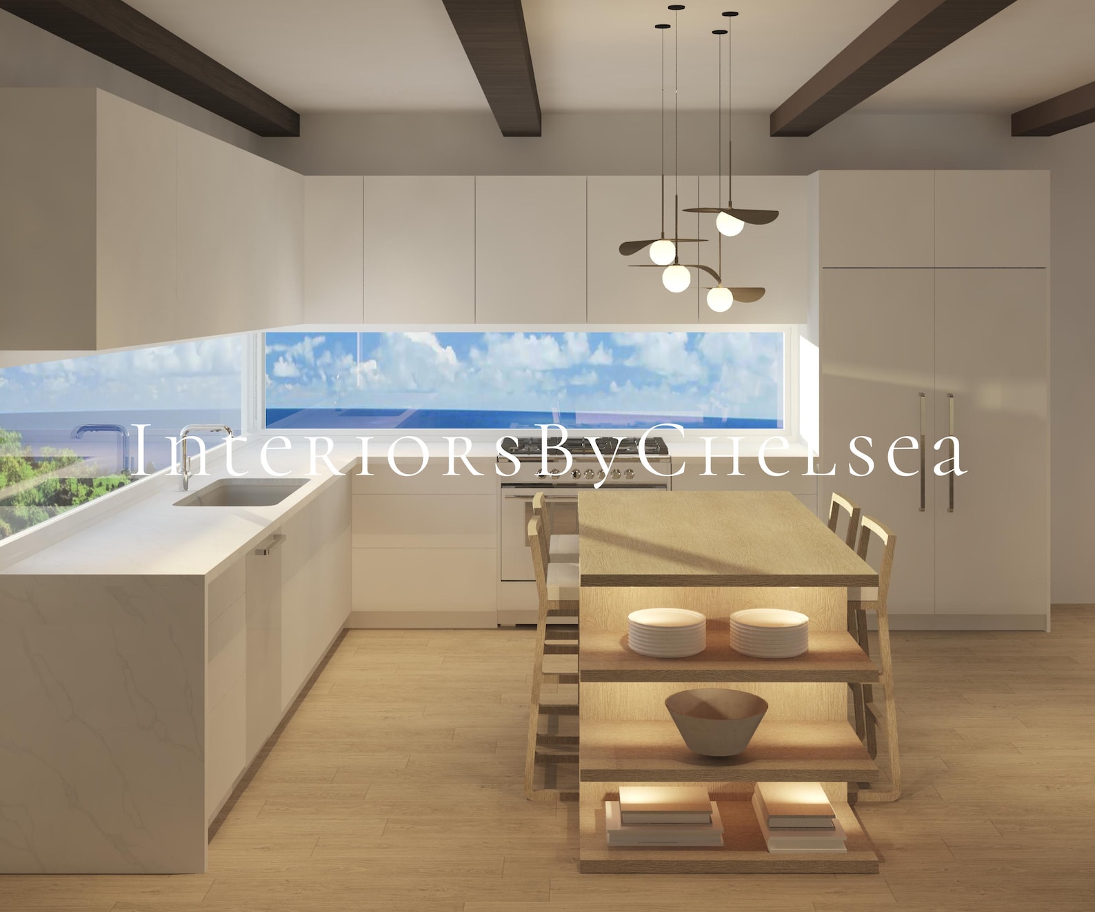 Custom Kitchen Interior Design, Kitchen 3D Render Realistic, Kitchen ...