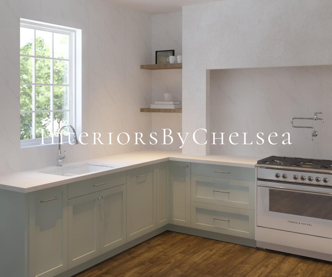 Custom Kitchen Interior Design, Kitchen 3D Render Realistic, Kitchen ...