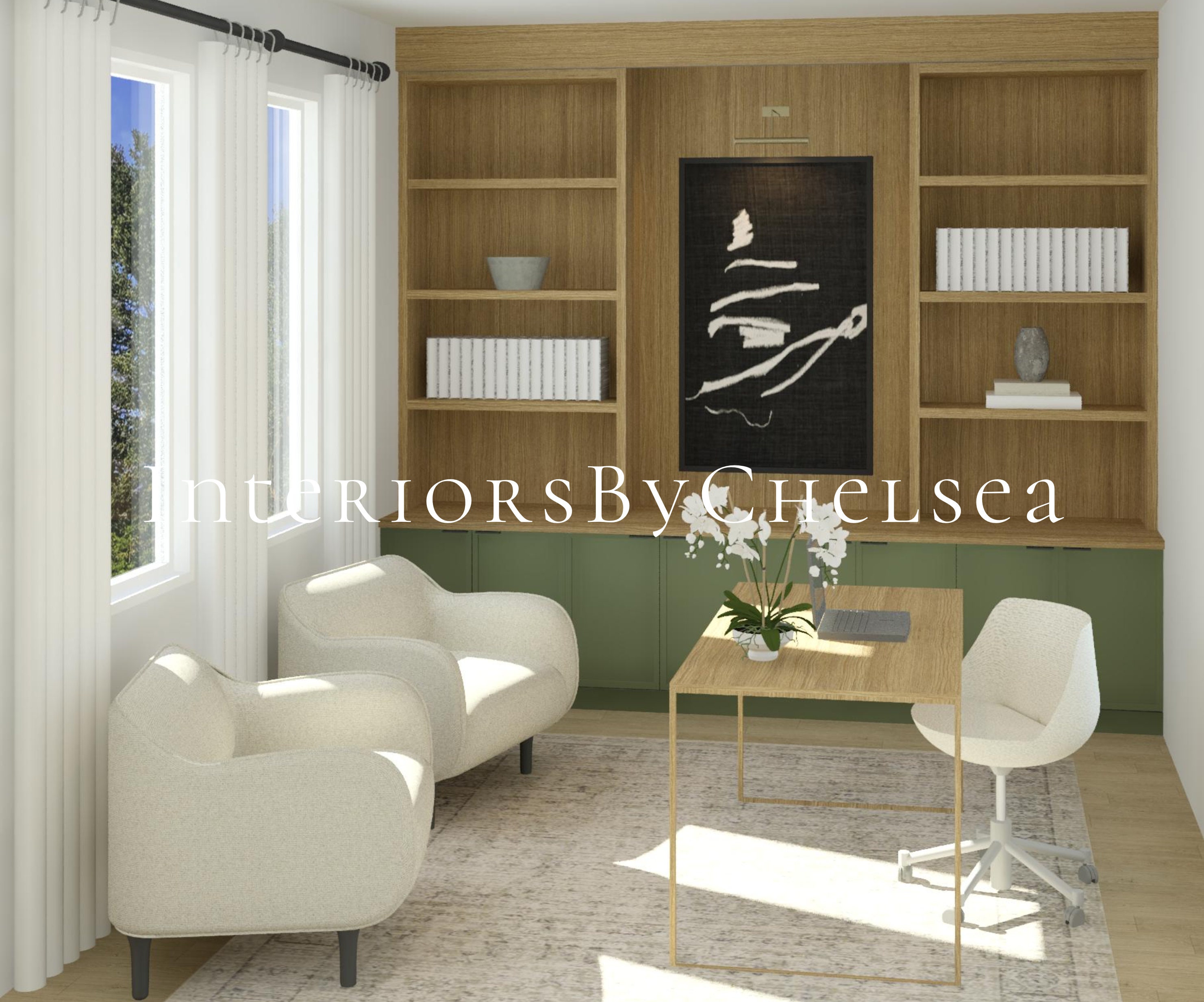 Photo inspiration: Picture Idea: Custom Office Interior Design Office 3D Render Realistic Office