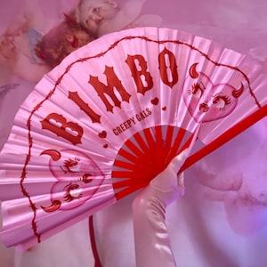 Creepy Gals Bimbo Pink Hand Fan