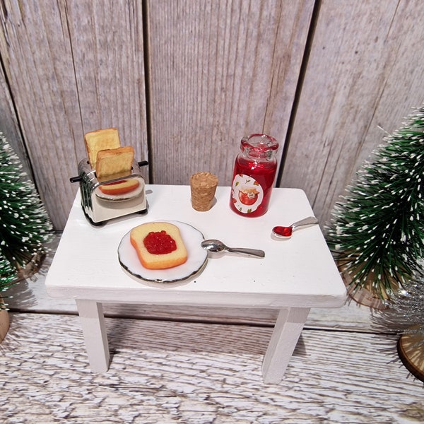 Miniatur Frühstücks Set, Wichtelfrühstück, Miniatur Marmelade, Miniatur Toaster, Wichteltür, Wichtelzubehör