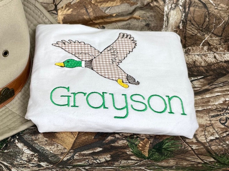 Personalized Duck Hunting Shirt, Cute Mallard Duck Shirt, Duck Embroidery, Duck Lover Gift, Bird Lover Gift image 5