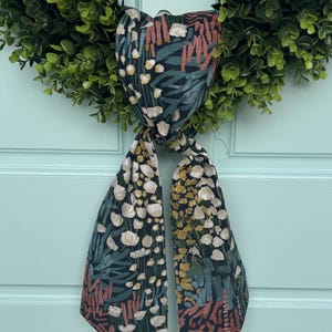 Wild Flowers Wreath Sash,  Floral Door Sash, Mother's Day Gift, Handmade Wreath Ribbon, Hosewarming Gift, Hostess Gift