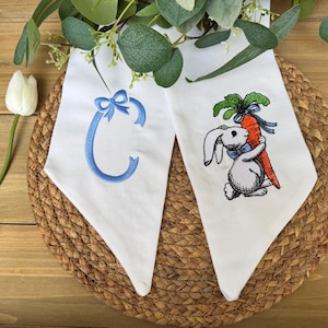 Personalized Easter Wreath Sash, Bunny Spring Sash, Embroidered Bunny Wreath Ribbon