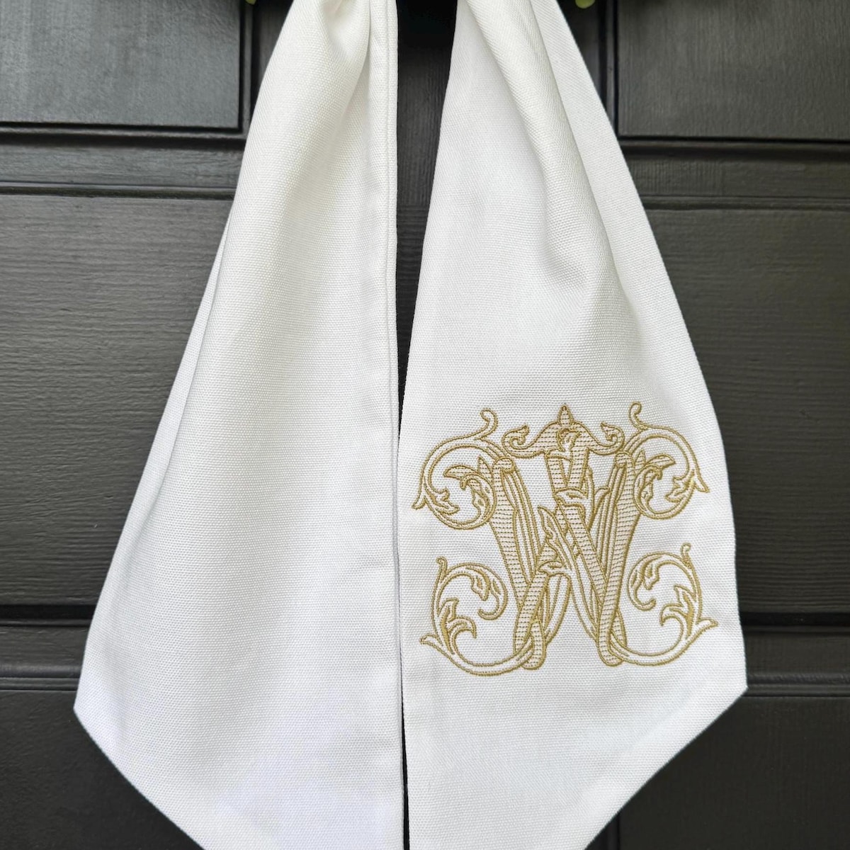 Monogram Wreath Sash: Embroidered Vintage Vine Initial - Etsy