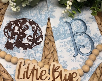 Mongrammed Boykin Spaniel Wreath Sash: South Carolina Dog, Toile Decor