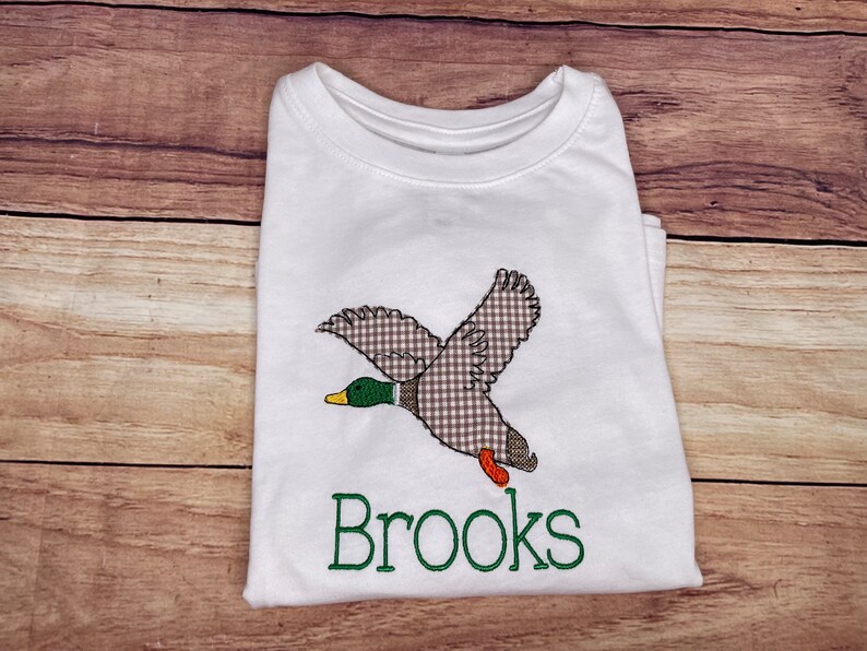 Personalized Duck Hunting Shirt, Cute Mallard Duck Shirt, Duck Embroidery, Duck Lover Gift, Bird Lover Gift image 1