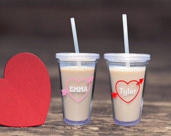 Personalized Valentine's Day Tumblers, Kids and Adults