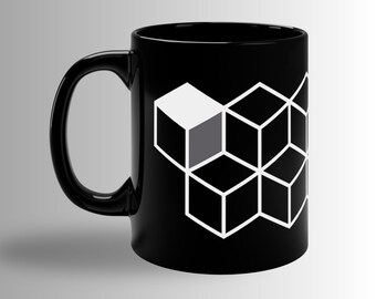 Geometric Mid Mod Ceramic Mug Mid-Century Modern Coffee Mug MCM Retro Minimalist New Home Gift Black and White Mug Gift For Coffee Lover